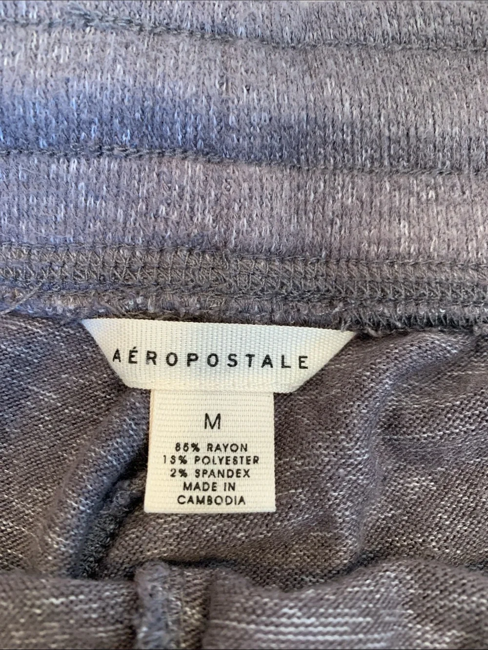 Aeropostale Women’s Medium Dark Taupe Soft Knit Drawstring Lounge Short Shorts